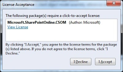 License Acceptance