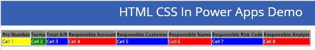 HTML CSS in power apps