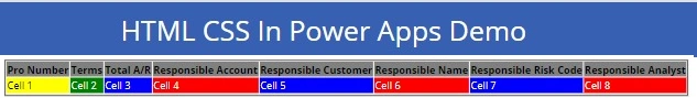 HTML CSS in power apps demo