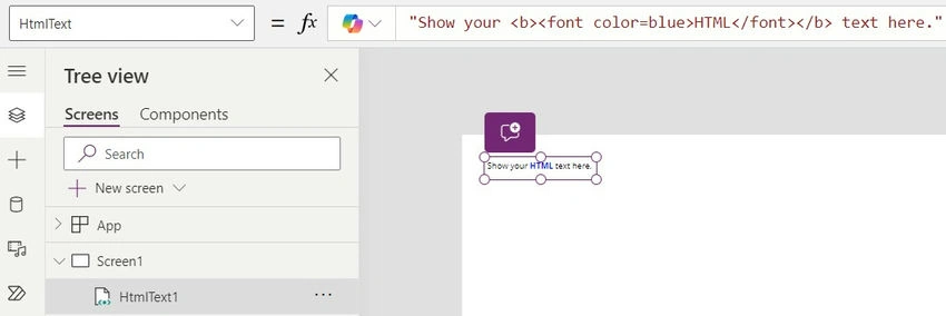 Insert HTML text control