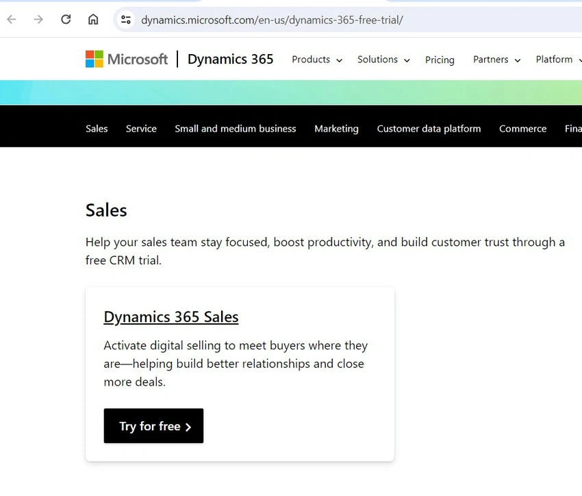 Dynamics 365 Sales
