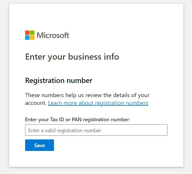 ID or PAN registration number