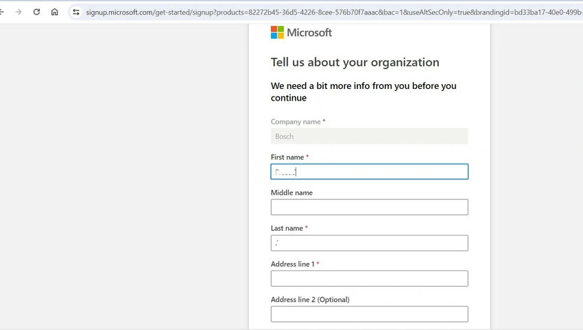 Your organization details