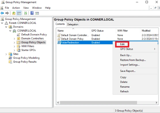 Group policy objects