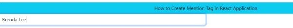 Mention Tag React Application