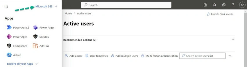 Click on Microsoft 365