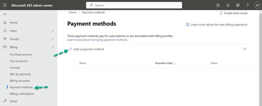 Payment methods