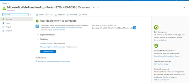 How to Create Microsoft Azure Function App using Azure Cloud Portal