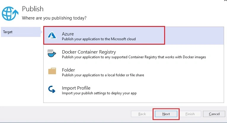 Select Azure