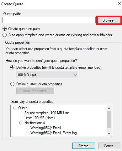 Create Quota
