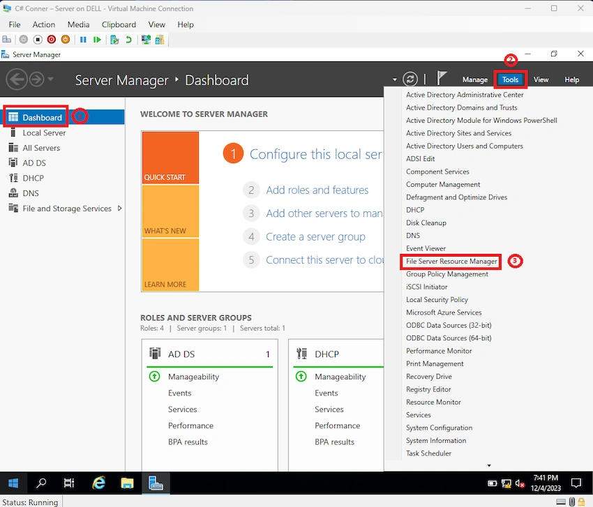 Server Manager Dashboard