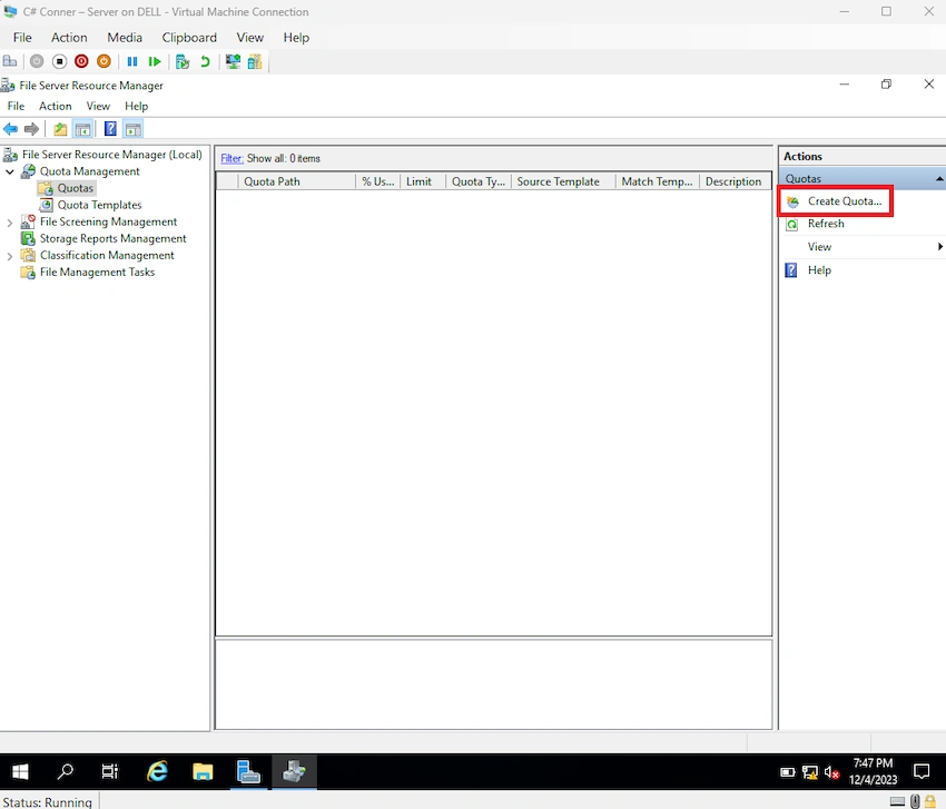 create quota