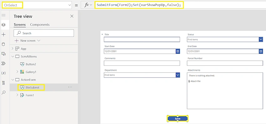 Create Reusable Form Control in PowerApps