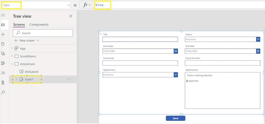 Create Reusable Form Control in PowerApps
