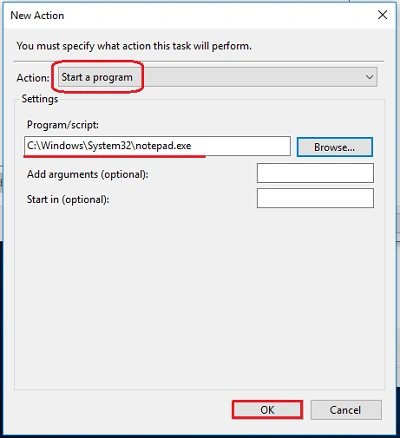set action properties