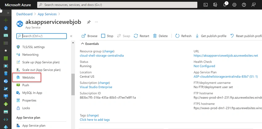 How To Create Service Bus Triggered WebJob in dotNet Core
