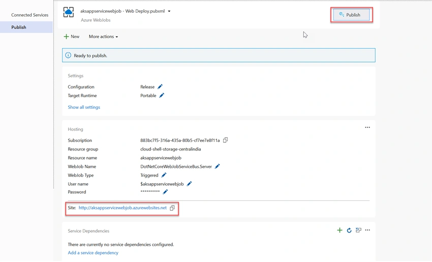 How To Create Service Bus Triggered WebJob in dotNet Core