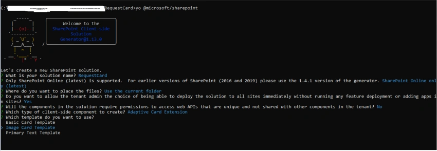 create SPFx Adaptive Card Extension