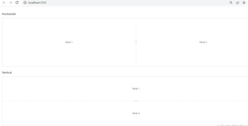 How to create splitter using PrimeReact/Primefaces in React js