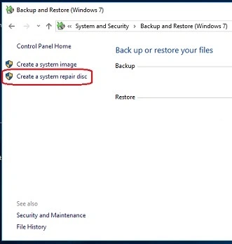 Create a system repair disc