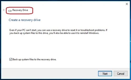 Recovery Drive