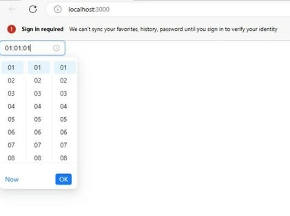 TimePicker Using Ant Design UI In ReactJS