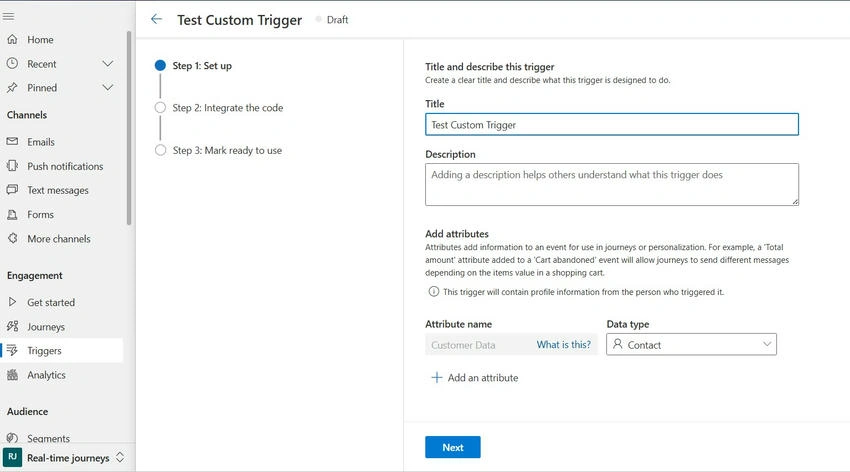 Create button