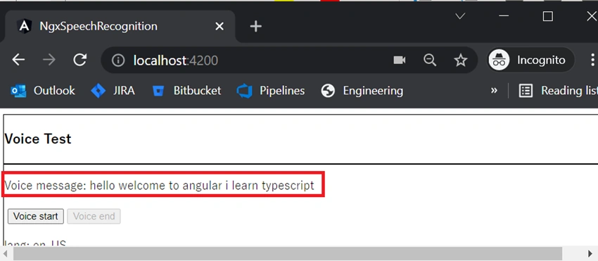 How to Create Voice Recognition using Ngx-Speech-Recognition in Angular