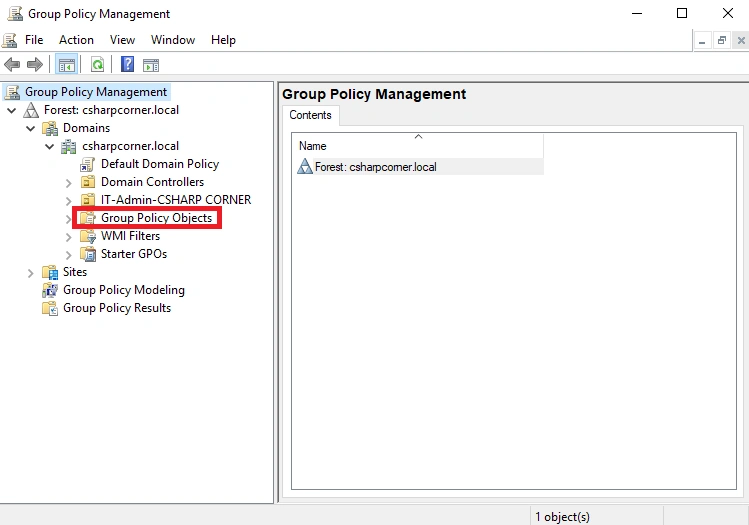 Group policy objects