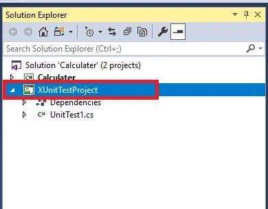 How to create xUnit test in visual studio