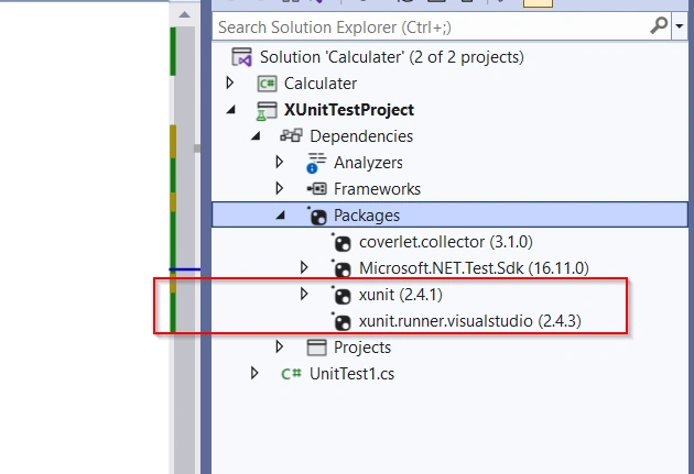 How to create xUnit test in visual studio