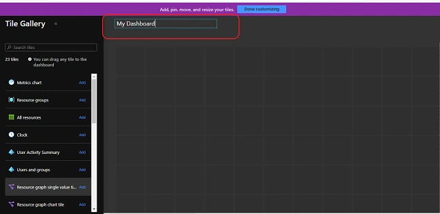 enter your dashboard name