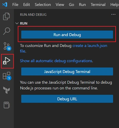 Run and Debug