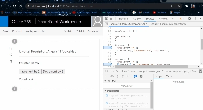 Debug Angular Elements