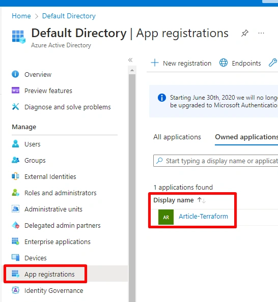 Azure AD to Terraform