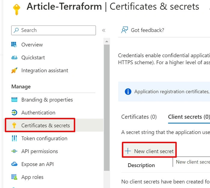 Azure AD to Terraform