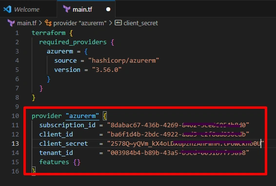 Azure AD to Terraform