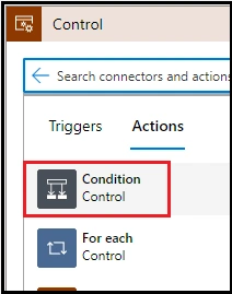 Choose to create a condition
