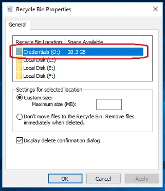First select the drive
