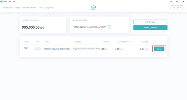 deploy Smart Contract using Cirrus Core Private Net wallet