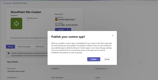 Click Publish
