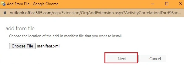 Click on next button-