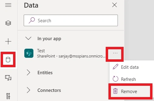 Click on remove