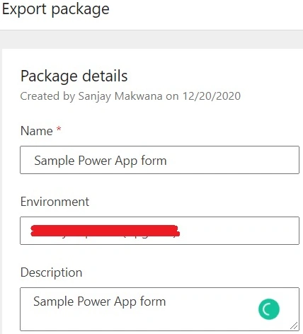 Export package