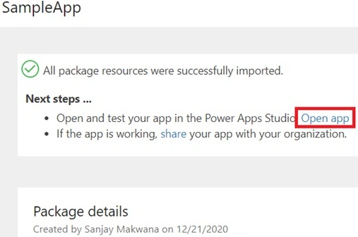 Open app
