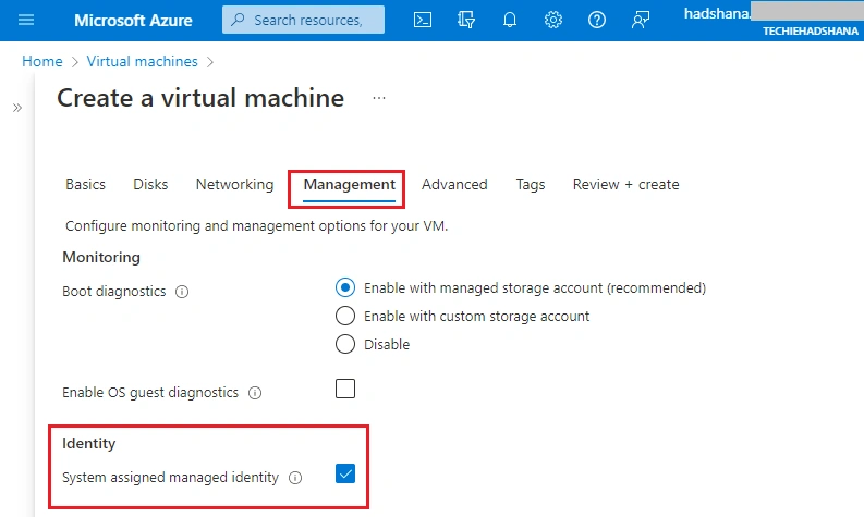 System Assigned Managed Identity
