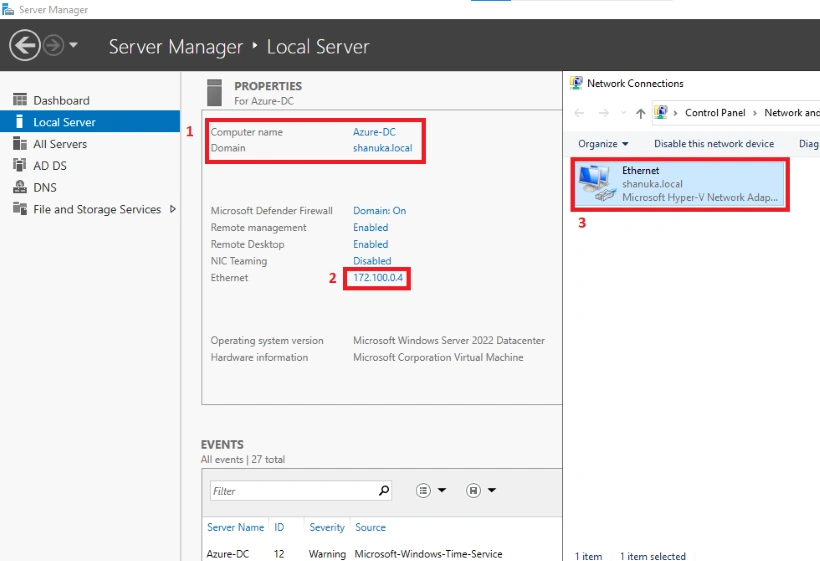 How to Deploying an ADDS in Azure VM (IaaS) by using Azure Portal