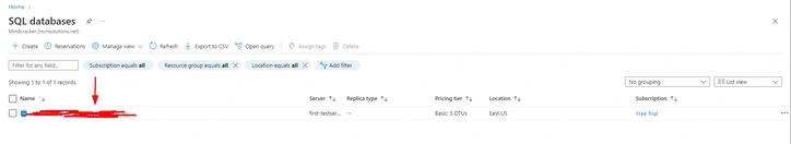 Select Database Name