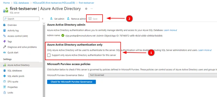 Uncheck Azure AD