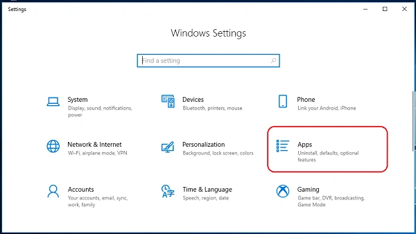 click on apps